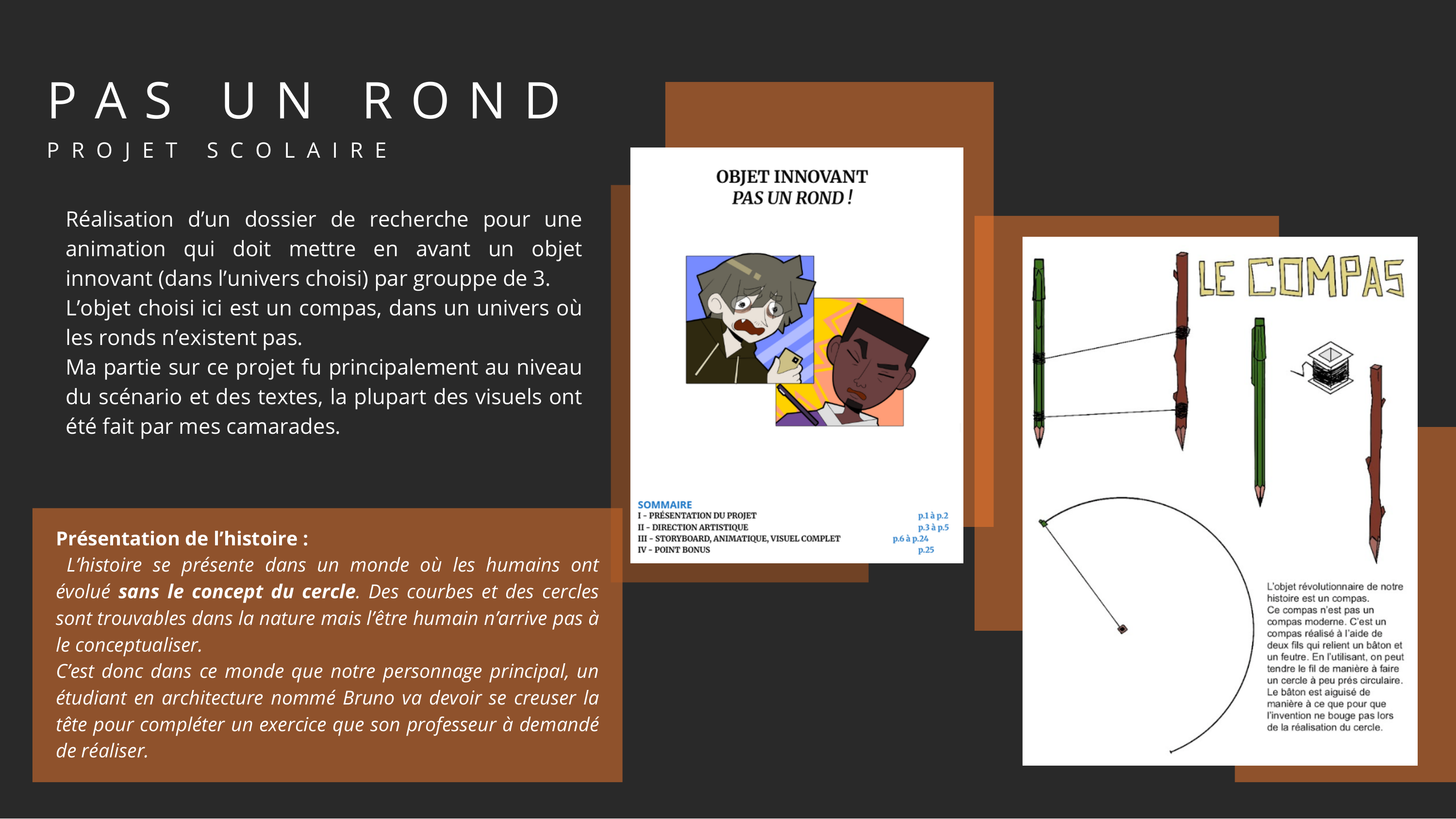 Pas un Rond — projet d'animation dans un univers sans cercles.