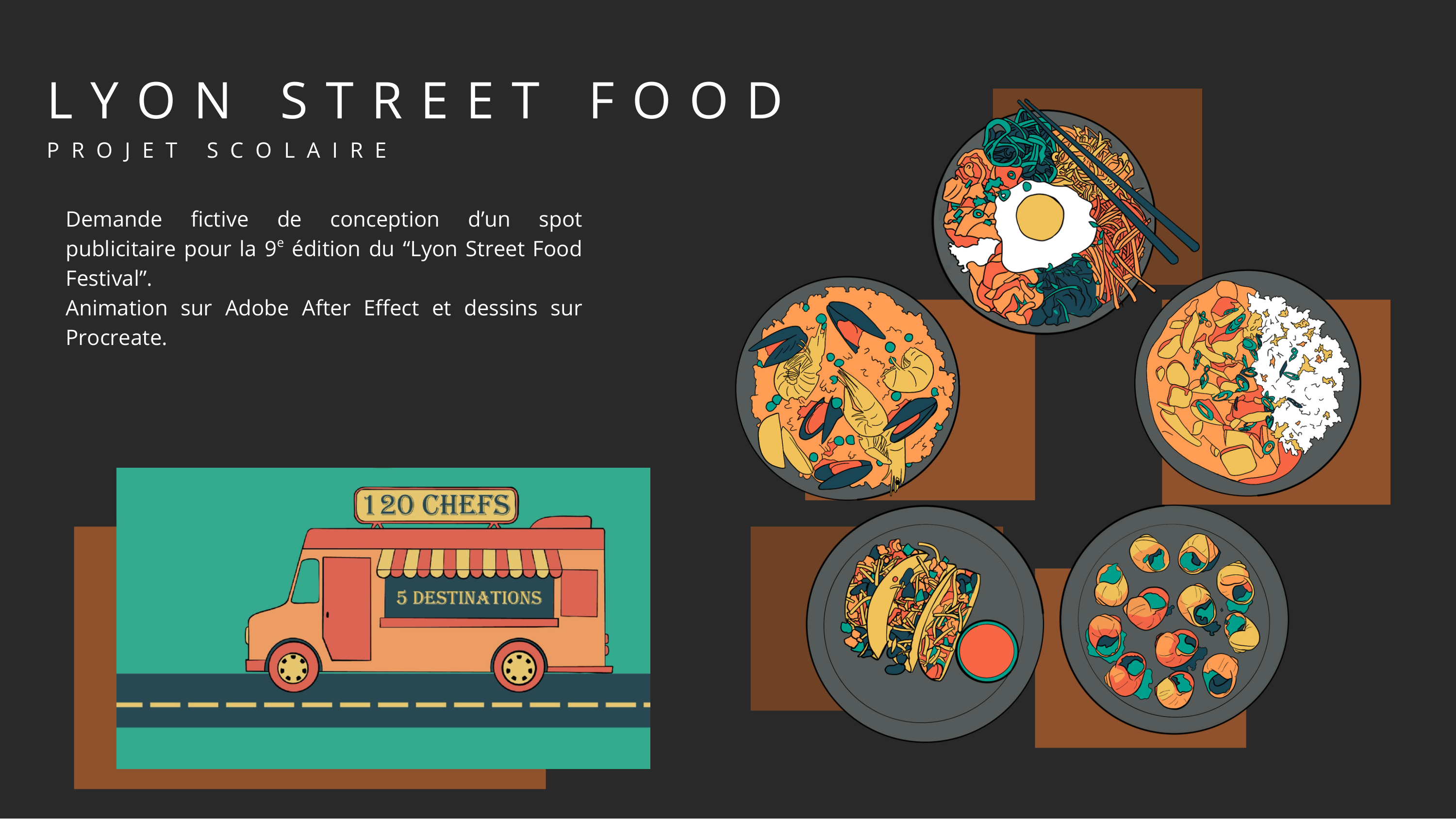 Lyon Street Food — spot publicitaire animé sur After Effects.