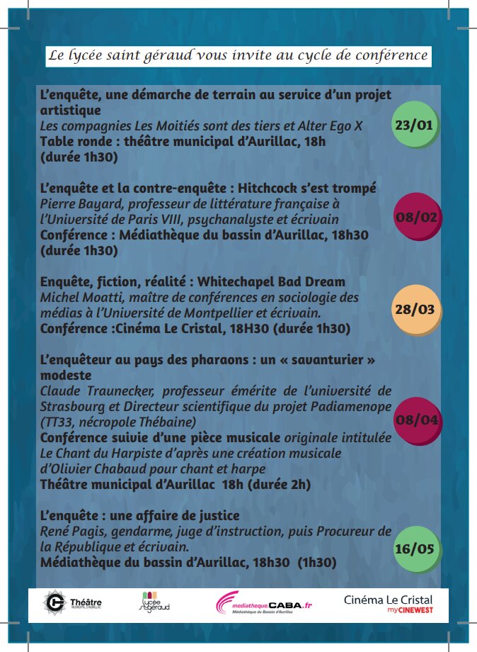 Verso de l'affiche d'enquête.