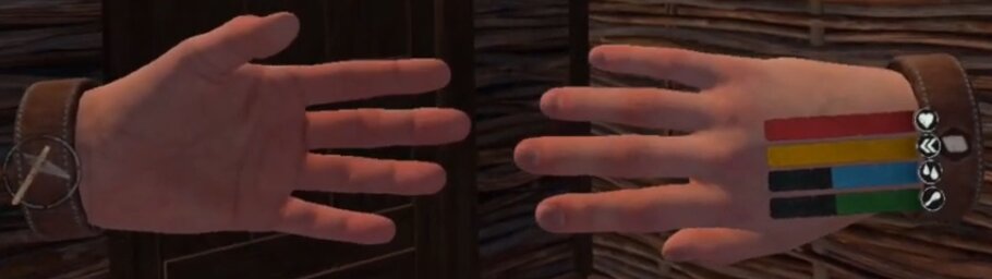 Mains — interface VR Talespire.