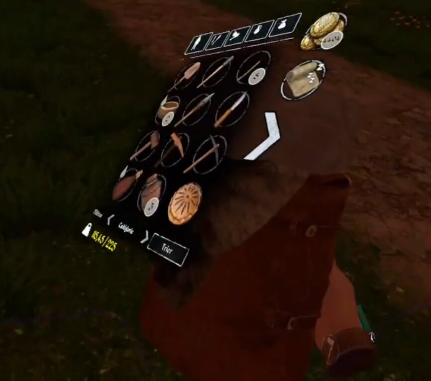 Sac en main — interface VR.