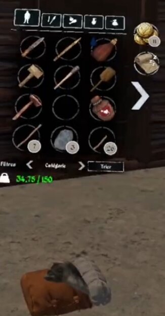 Sac au sol — interface VR.
